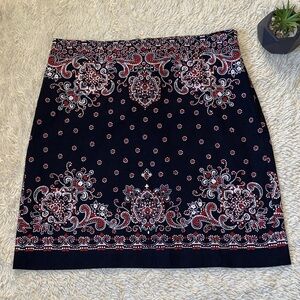 TALBOTS Womens Pencil Straight Skirt Lined Bandana Print Multicolor size 12